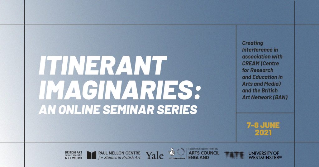 Flyer image with details of Itinerant Imaginaries seminar