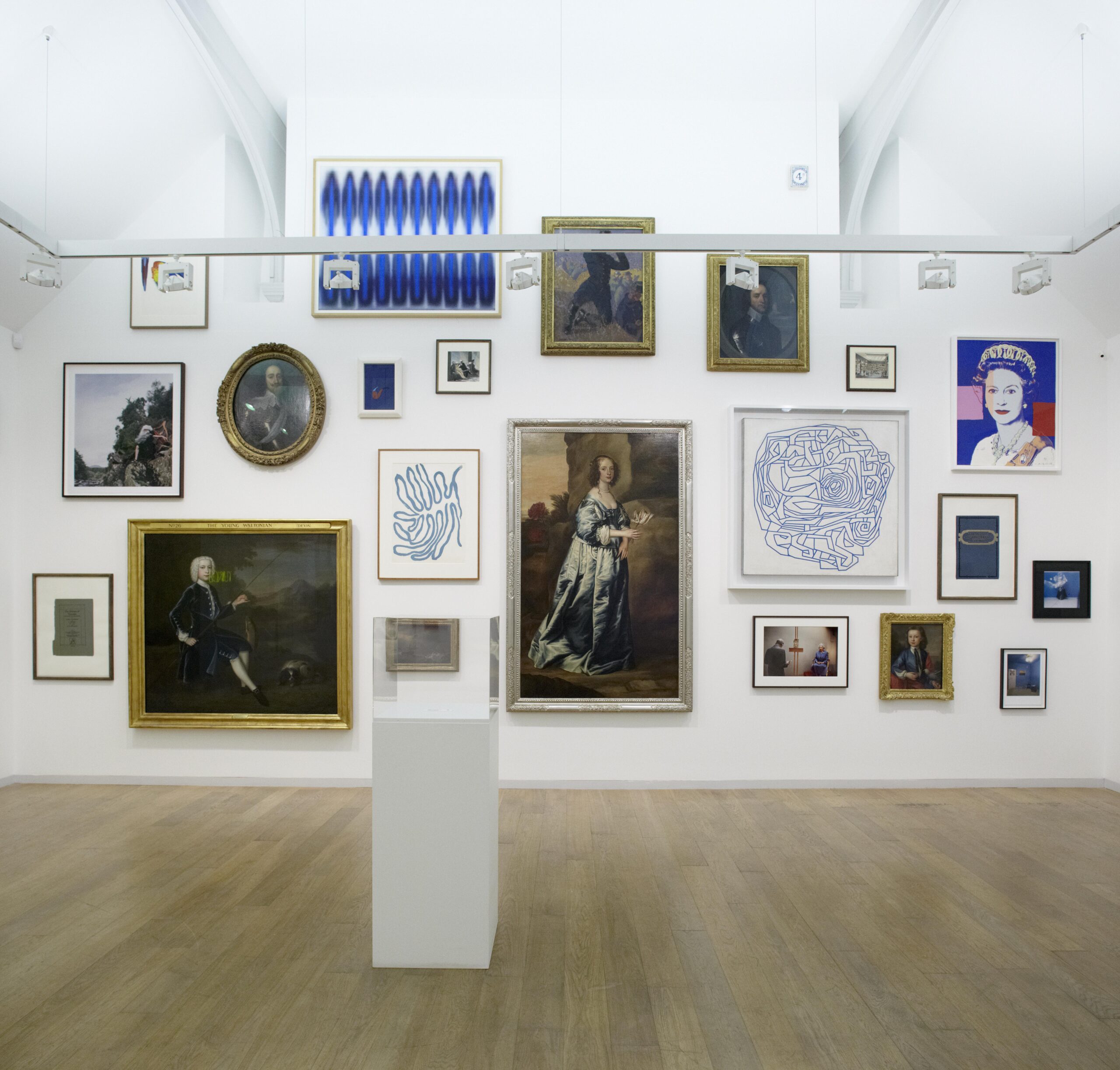 a gallery space featuring a range of artworks